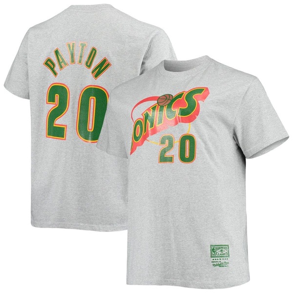 ミッチェル\u0026ネス メンズ トップス プルオーバー トール Men\u0027s Mitchell \u0026 Ness Gary Payton Heathered Gray Seattle SuperSonics Big \u0026 Tall Hardwood Classics Name \u0026 Number T-Shirt Heather Gray 薄墨色
