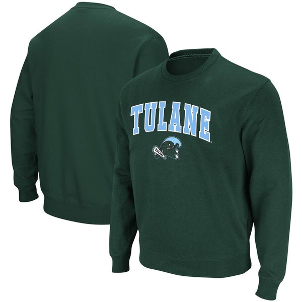 コロシアム メンズ アウター パーカー・スウェット シャツ ロゴ Men's Colosseum Green Tulane Green Wave Arch & Logo Tackle Twill Pullover Sweatshirt Green グリーン