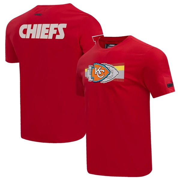 労働者階級標準尺度 メンズ トップス プルオーバー Men\u0027s Pro Standard Red Kansas City Chiefs Retro Striper T-Shirt Red 赤いこと