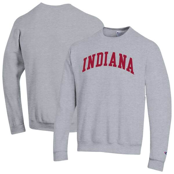 チャンピオン メンズ アウター パーカー・スウェット シャツ フリース Men's Champion Heather Gray Indiana Hoosiers Basic Arch Fleece Pullover Sweatshirt Heather Gray グレー