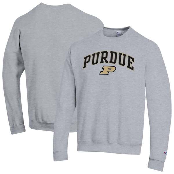 チャンピオン メンズ アウター パーカー・スウェット シャツ ロゴ Men'sChampion Heather Gray Purdue Boilermakers Arch Over Logo Pullover Sweatshirt Heather Gray グレー