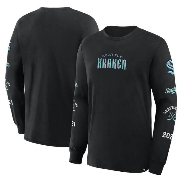 ファナティクス メンズ トップス プルオーバー Men\u0027s Fanatics Black Seattle Kraken Boxed In Legacy Long Sleeve T-Shirt Black 黒いこと