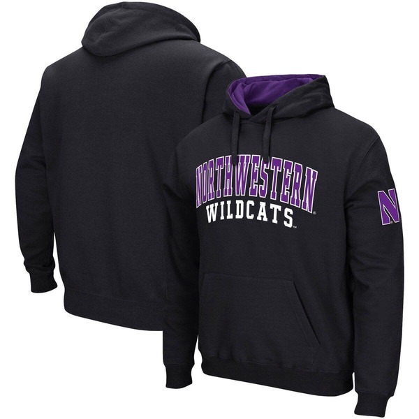コロシアム メンズ アウター パーカー・スウェット Men's Colosseum Black Northwestern Wildcats Double Arch Pullover Hoodie Black ブラック