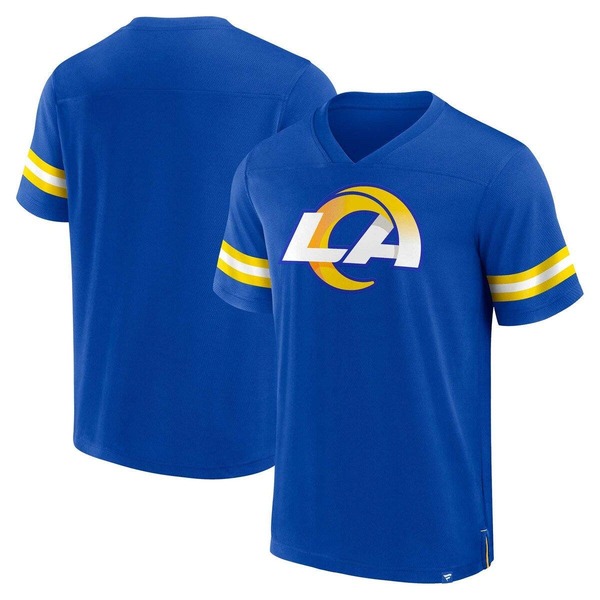 ファナティクス メンズ トップス プルオーバー Vのど首 プルオーバー Men\u0027s Fanatics Branded Royalos Angeles Rams Jersey Tackle V-Neck T-Shirt Royal