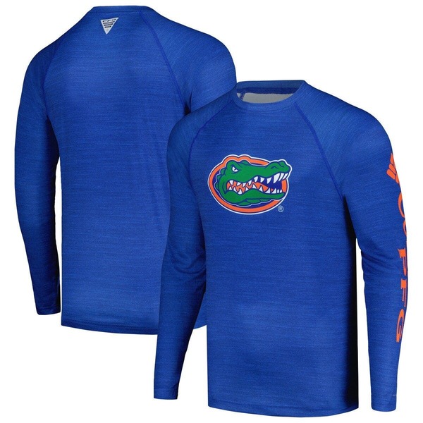 コロンビア メンズ トップス Tシャツ Men's Columbia Royal Florida Gators PFG Terminal Tackle Omni-Shade Raglan Long Sleeve T-Shirt Royal