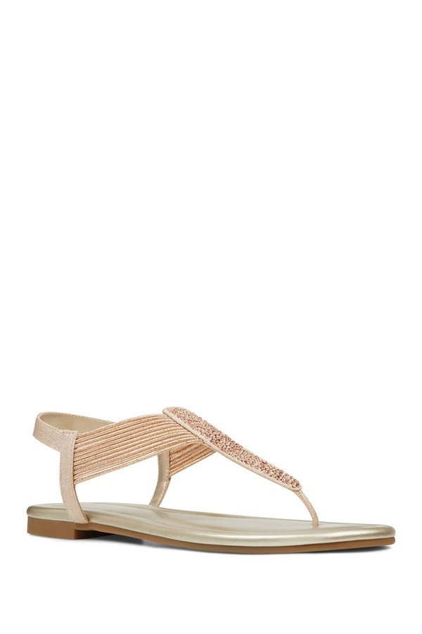 バンドリーノ レディース シューズ サンダル Bandolino Kayte 2 Strappy Embellished Sandal Rose Gold ゴールド