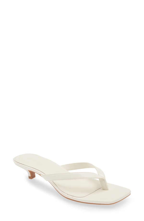オープンエディット レディース シューズ ヒール サンダル Open Editori Kitten Heel Sandal Ivory Egret アイボリー
