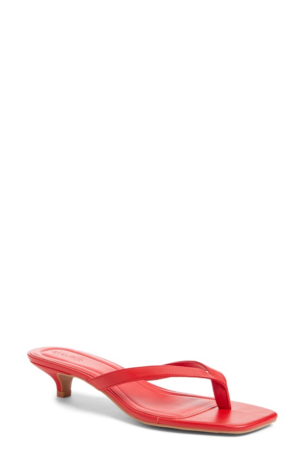 オープンエディット レディース シューズ 踵 サンダル Open Editori Kitten Heel Sandal Red Rapture 赤いこと 靴-レディース靴-ミュール