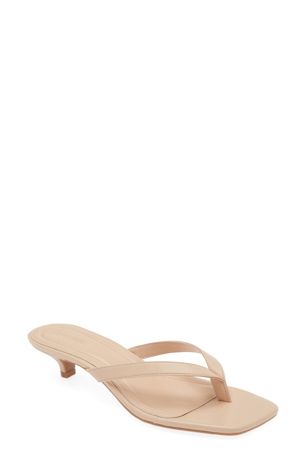 オープンエディット レディース シューズ ヒール サンダル Open Editori Kitten Heel Sandal Tan Cream クリーム|ReVida 店