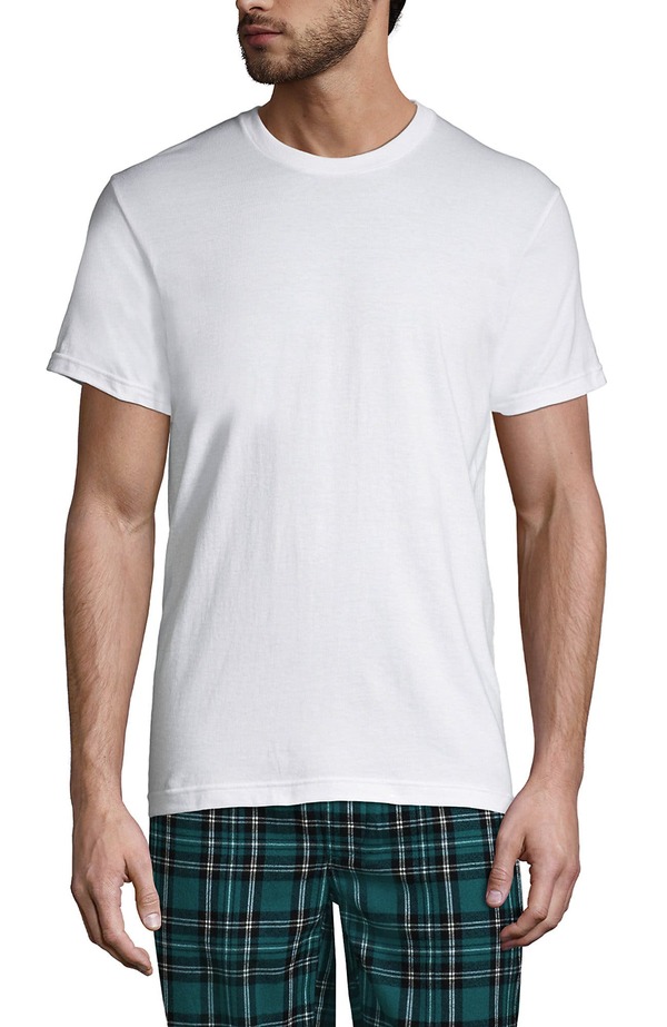 ランズ挙げ句の果て メンズ トップス プルオーバー 労働者の一団のど首 Lands\u0027 End Crewneck Undershirt 3 Pack White 白いこと
