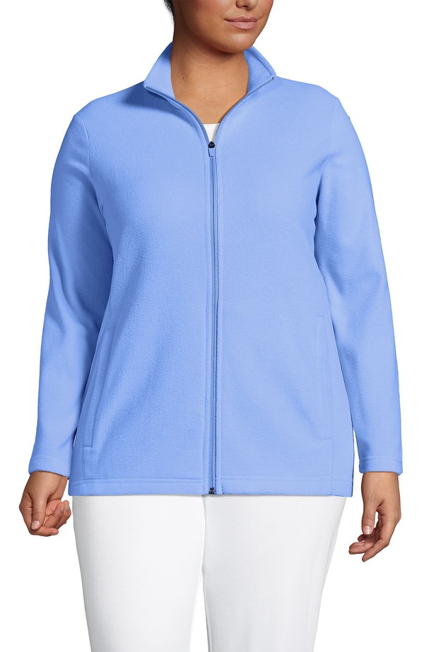 ランズ挙げ句の果て レディース アウター 上衣・上衣 フリース Lands\u0027 End Anyweather Fleece Full Zip Jacket Clear Blue Sky 青み