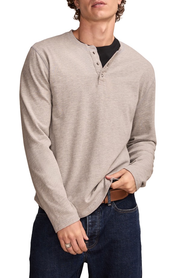 ラッキーブランド メンズ トップス プルオーバー Lucky Brand Weekend Slub Henley Heather Grey 薄墨色