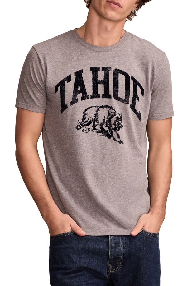 ラッキーブランド メンズ トップス Tシャツ コットン グラフィック Lucky Brand Tahoe Cotton Graphic T-Shirt Heather Grey グレー 12,395円