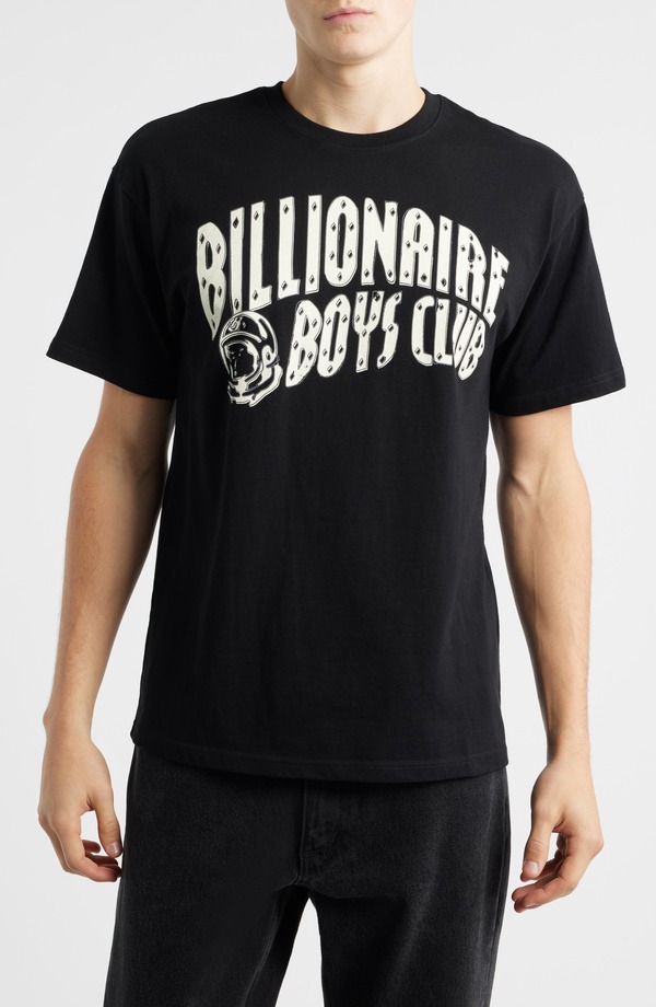 ビリオネアボーイズクラブ メンズ トップス Tシャツ コットン ロゴ グラフィック Billionaire Boys Club Curve Logo Graphicotton T-Shirt Black ブラック