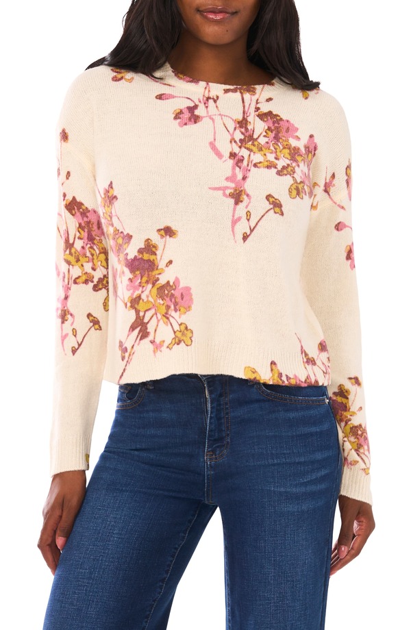 ヴィンスカムート レディース アウター パーカー・スウェット セーター Vince Camuto Electric Bouquet Sweater Birch