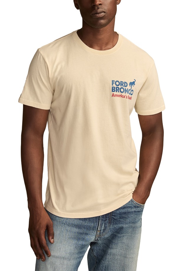 ラッキーブランド メンズ トップス Tシャツ コットン グラフィック Lucky Brand Ford Broncotton Graphic T-Shirt Bone White ホワイト