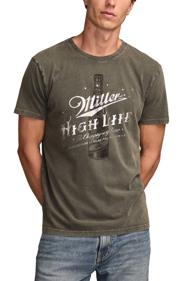 ラッキーブランド メンズ トップス プルオーバー グラフィック Lucky Brand Miller High Life Graphic T-Shirt Raven
