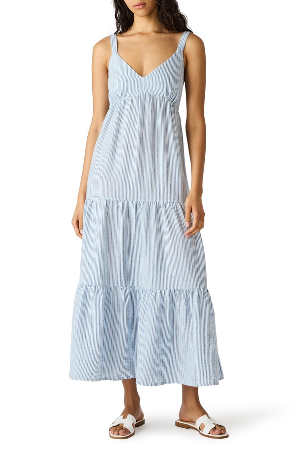 スティーブ マデン レディース トップス ワンピース ティアード Steve Madden Elianna Stripe Tiered Sundress Arctic Blue Stripe ブルー 12,226円