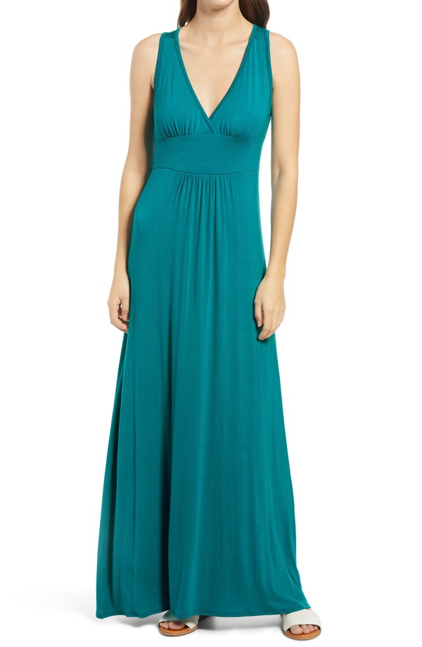 ラブアペラ レディース トップス 衣装 Vのど首 ティーシャツ マキシ Loveappella V-Neck Jersey Maxi Dress Jade レディースファッション-ワンピース