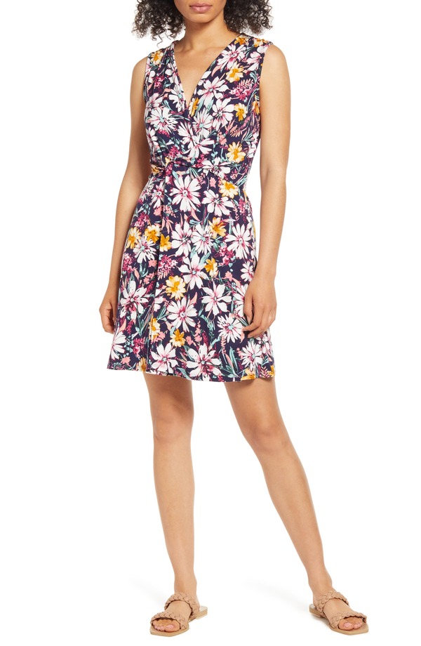 ラブアペラ レディース トップス ワンピース フラワー柄 ニット フラワー Loveappella Floral Twist Front Knit Dress Navy Multi ネイビー|ReVida 店