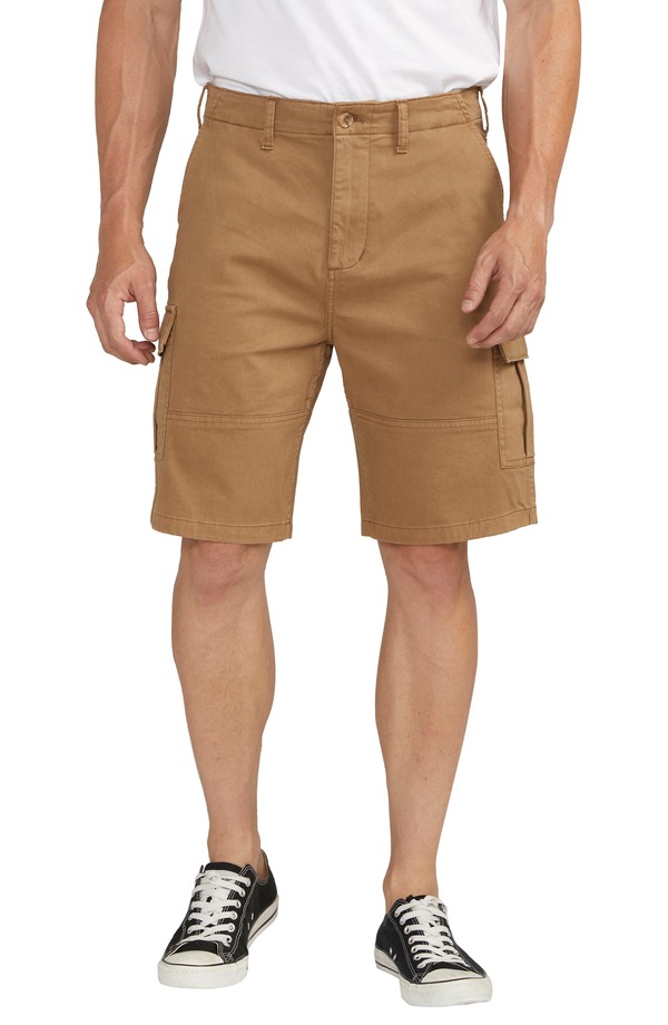 シルバー ジーンズ メンズ ボトムス カジュアルパンツ ショートパンツ コットン Silver Jeans Co. Stretch Cotton Twill Cargo Shorts Desert