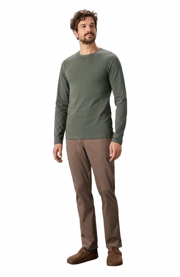 パクト メンズ トップス Tシャツ コットン ジャージー Pact Organicotton Luxe Stretch Jersey Slim Long Sleeve Tee Castor Grey グレー|ReVida 店