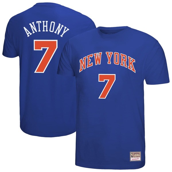 ミッチェル&ネス メンズ トップス Tシャツ Men's Mitchell & Ness Carmelo Anthony Royal New Yorknicks Hardwood Classics Retro Name & Number T-Shirt Royal|ReVida 店
