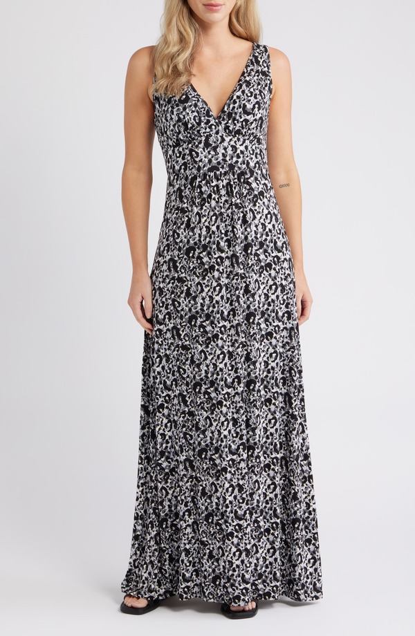 ラブアペラ レディース トップス 衣装 帝国 ティーシャツ マキシ Loveappella Empire Waist Jersey Maxi Dress Gray/ Black 黒いこと ワンピース-レディースファッション