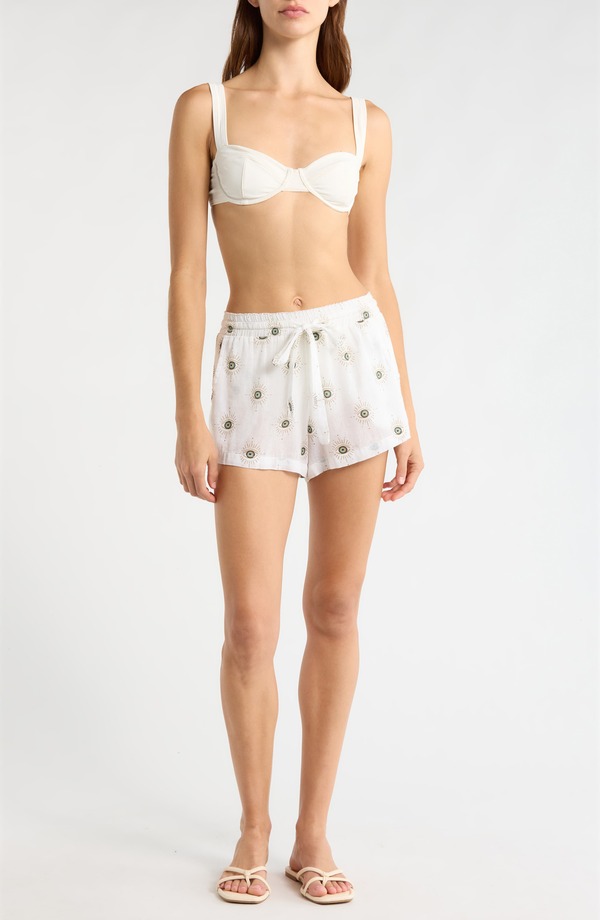 エラン レディース ボトムス 二分の一ズボン下・さる股引き 遊撃手ズボン下 Elan Evil Eye Cover-Up Shorts Whitevil Eye 白いこと