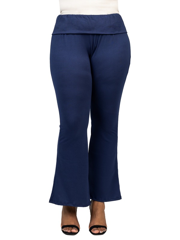 24 セブンコンフォート レディース ボトムス カジュアルパンツ スウェットパンツ 24seven Comfort Apparel Bell Bottom Foldover Waist Sweatpants Navy ネイビー｜ReVida 店