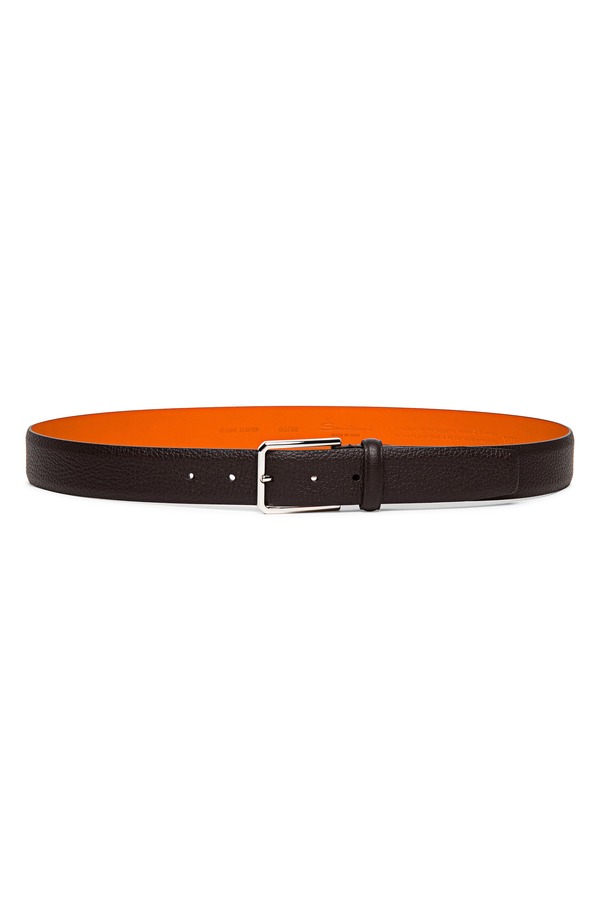 サントーニ メンズ アクセサリー ベルト レザー Santoni Leather Belt Brown ブラウン