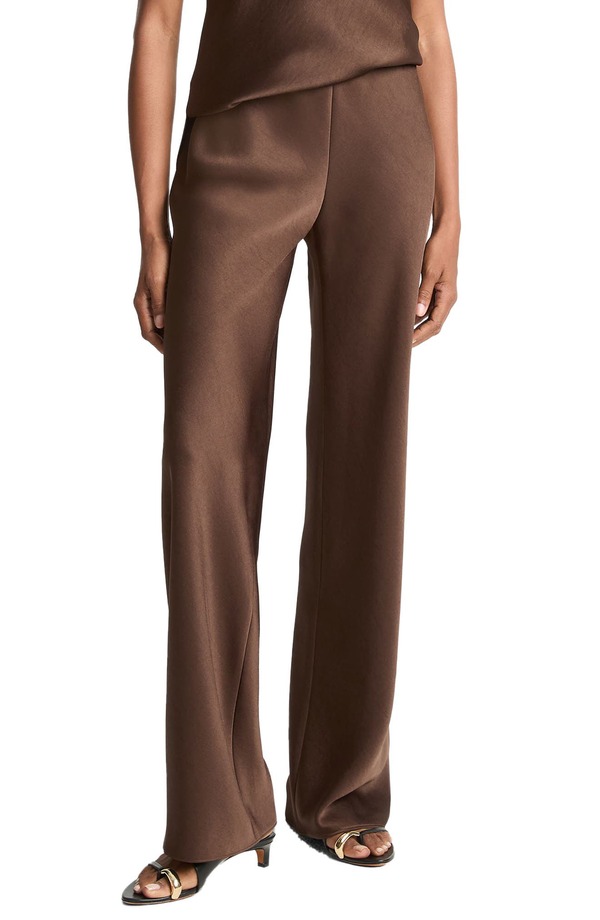 ヴィンス レディース ボトムス レギンストレート ハイウエスト パンツ Vince Fluid High Waistraight Leg Pants Espresso