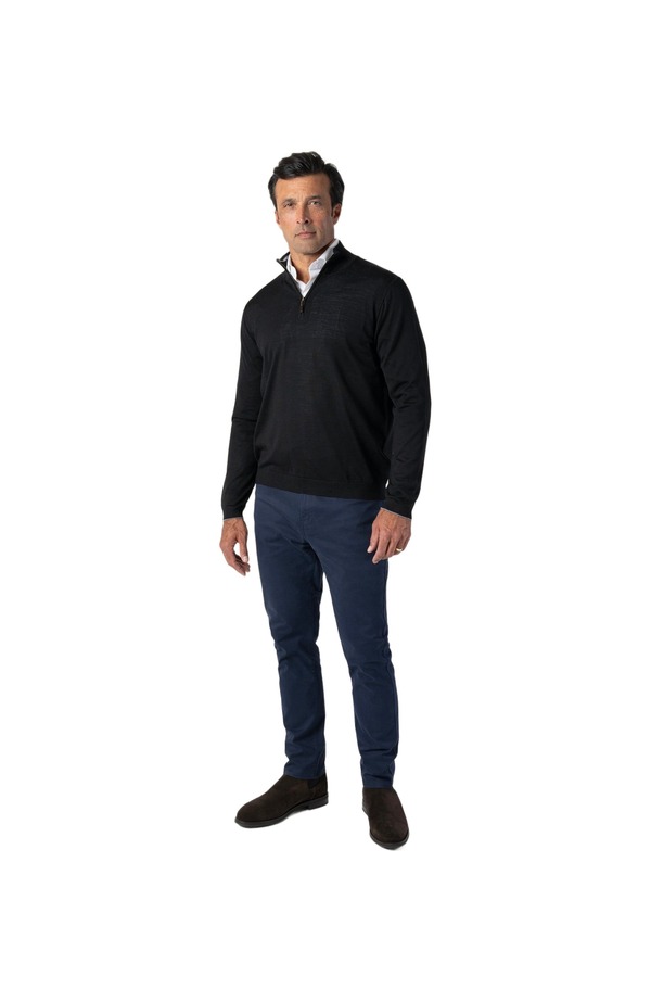 ロバート タルボット メンズ アウター パーカー・スウェット ハーフジップ セーター Robertalbott Eastwood Quarter Zip Sweater Black With Gray Tipping ブラック｜ReVida 店