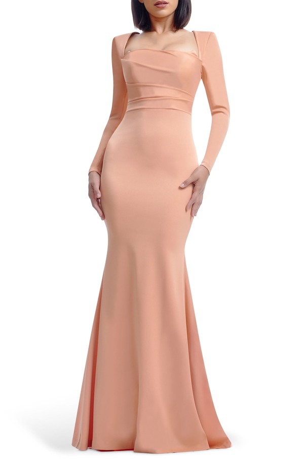 ドレスザポプレーション レディース トップス ワンピース Dress the Population Delores Long Sleeveningown Coral コーラル