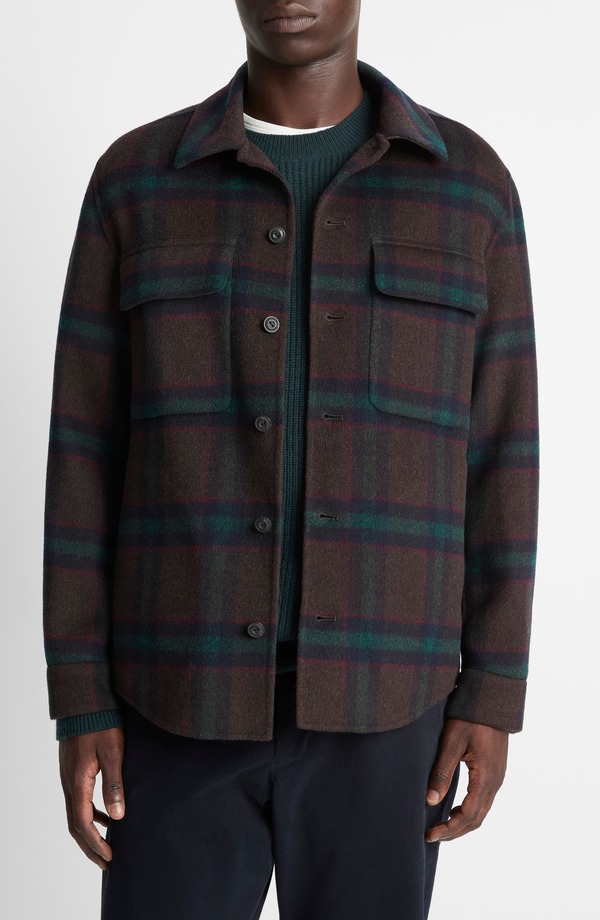 ヴィンス メンズ アウター ジャケット・ブルゾン ウール シャツ Vince Splittable Wool Blend Shirt Jacket Coastal Country Racer