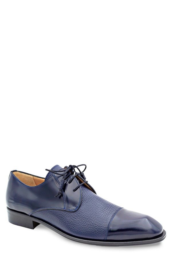 メズラン メンズ シューズ 力くらべ 旗がしら ケープ Mezlan Capello Cap Toe Derby Blue 青碧