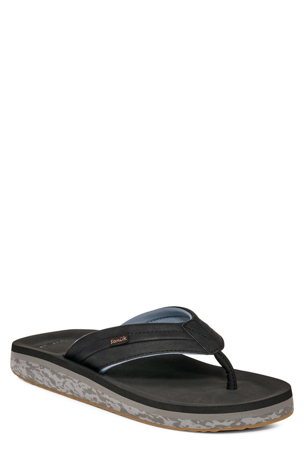 サヌーク メンズ シューズ サンダル Sanuk Tiderush Flip Flop Black ブラック|ReVida 店