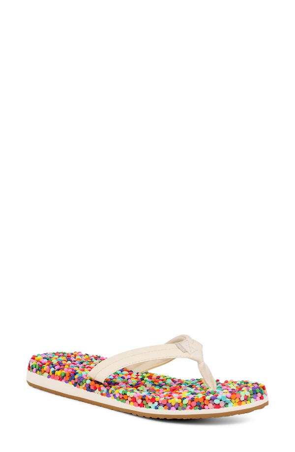 サヌーク レディース シューズ サンダル Sanuk Bubblecush Flip Flop Rainbow Confetti