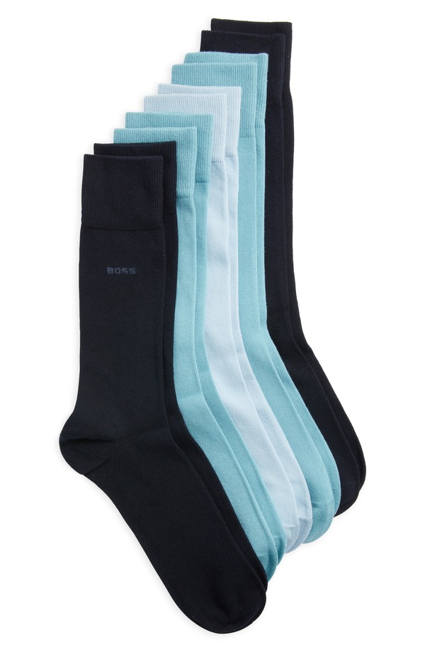 ボス メンズ アンダーウェア 靴下 BOSS Assorted 5-Pack Crew Socks Blue Multi ブルー