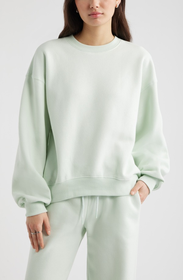 ビーピー レディース アウター パーカー・スウェット シャツ コットン BP. Relaxed Cotton Blend Sweatshirt Green Cloud グリーン