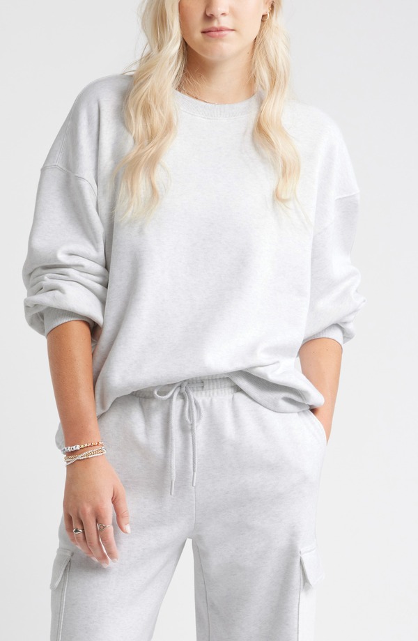 ビーピー レディース アウター パーカー・スウェット シャツ コットン BP. Relaxed Cotton Blend Sweatshirt Grey Fog Heather グレー