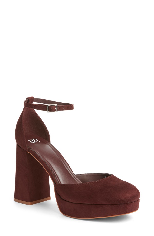 ビーピー レディース シューズ 踵 プラットホーム アンクル BP. Journee Ankle Straplatform Pump Burgundy バーガンディ