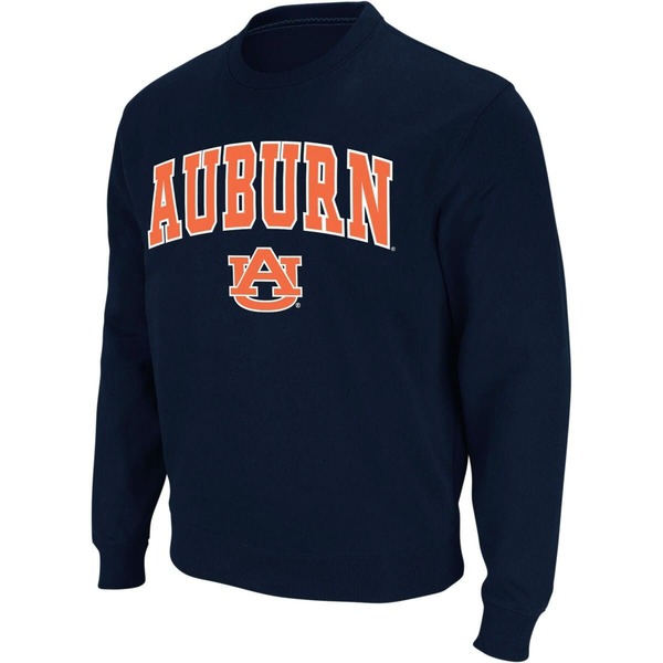 コロシアム メンズ アウター パーカー・スウェット クルーネック シャツ ロゴ Men Colosseum Navy Auburn Tigers Arch \u0026 Logo Crew Neck Sweatshirt Navy ネイビー