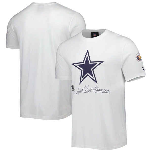ニューエラ メンズ トップス Tシャツ Men's New Era White Dallas Cowboys 5x Super Bowl Champions T-Shirt White ホワイト｜ReVida 店