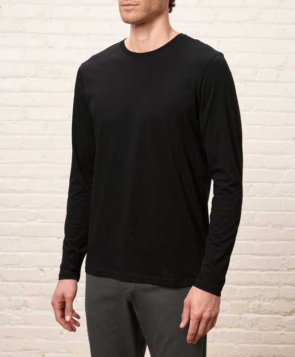 パクト メンズ トップス Tシャツ クルーネック コットン Pact Organicotton Men'softspun Essential Crewneck Long Sleeve Tee Black ブラック