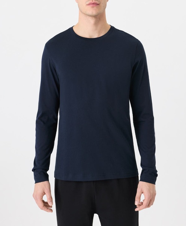 パクト メンズ トップス プルオーバー 労働者の一団首っ玉 綿織物 Pact Organicotton Men\u0027softspun Essential Crewneck Long Sleeve Tee Navy 米国海軍