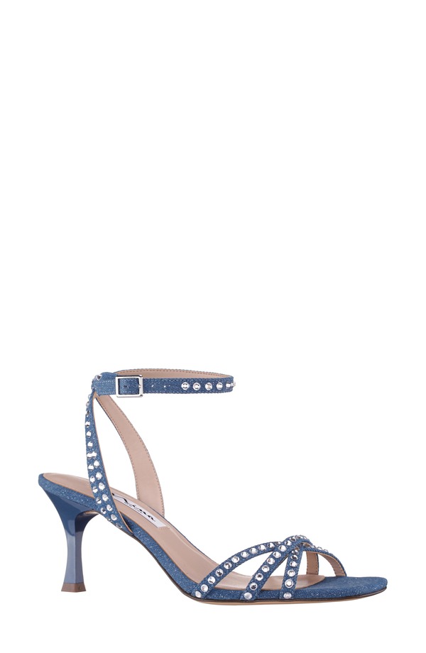 ニナ レディース シューズ 踵 サンダル アンクル Nina Laurankle Strap Sandal Blue Denim ジーンズ