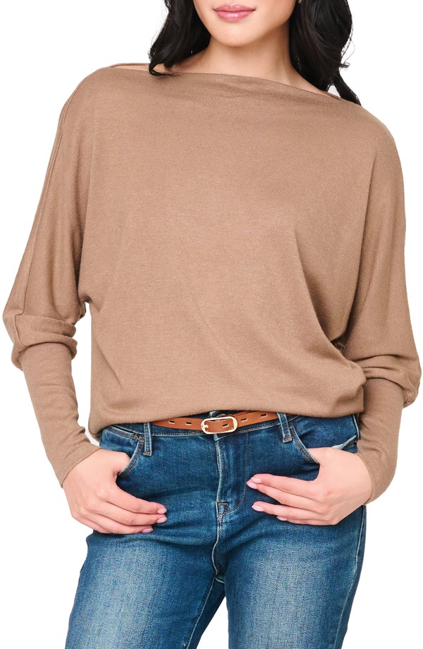 ギブソンルック レディース アウター パーカー・スウェット GIBSONLOOK Slouchy Luxe Boatneck Top Mocha Mousse モカ