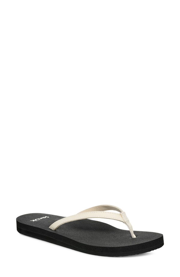 サヌーク レディース シューズ サンダル Sanuk Yoga Joy II Flip Flop White/ Black ホワイト
