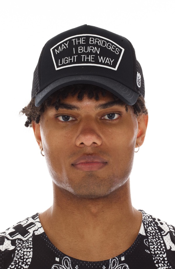 カルト オブ インディビジュアリティ メンズ アクセサリー 帽子 メッシュ Cult of Individuality May the Bridges Mesh Back Trucker Hat Black ブラック|ReVida 店
